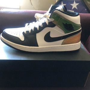 AIR JORDAN 1 MID SE white/black/blanc/noir light reflective